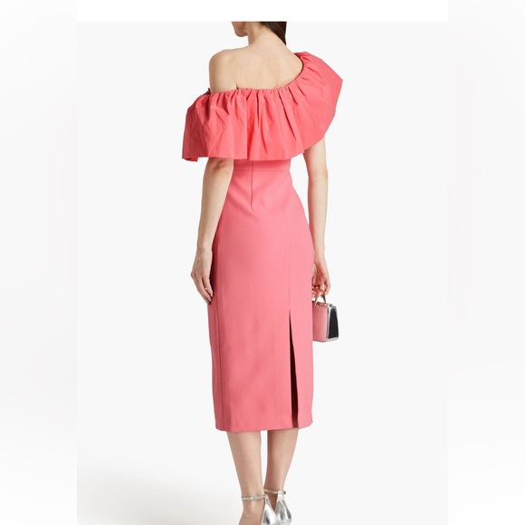 REBECCA VALLANCE
Brittany one-shoulder taffeta-paneled crepe midi dress - Picture 4 of 5